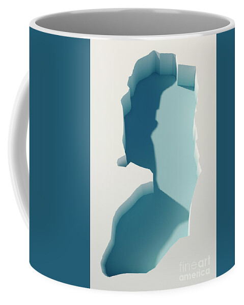 Cartography Coffee Mug featuring the digital art West Bank Simple Intrusion Map 3D Render by Frank Ramspott