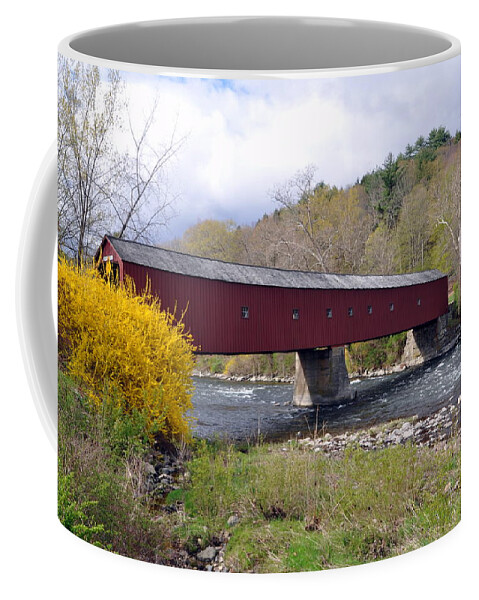 Covered Bridge Coffee Mug featuring the photograph West Cornwall CT covered bridge by Glenn Gordon