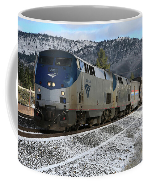 Amtrak Coffee Mug featuring the photograph Westbound Amtrak by Donna Kennedy
