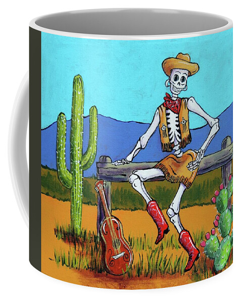 Dia De Los Muertos Coffee Mug featuring the painting Western Cowgirl by Candy Mayer