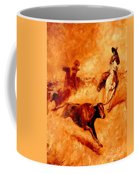 Edward Borein Coffee Mug featuring the painting Western Scene 1905 by Peter Ogden