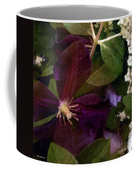 Clematis Coffee Mug featuring the painting Wet Velvet by RC DeWinter