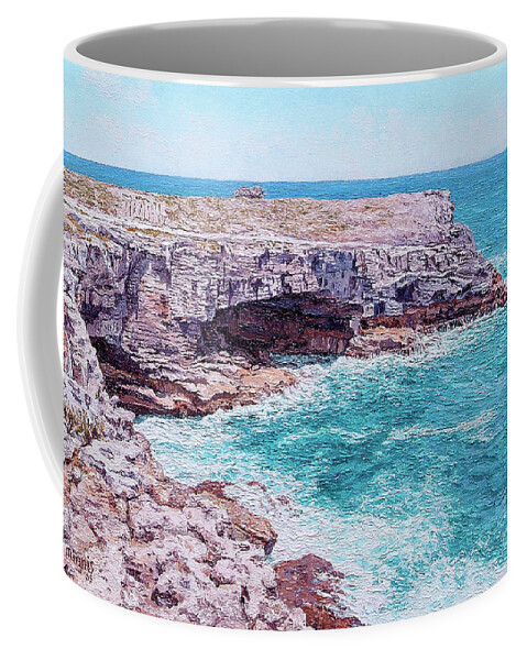 Eddie Coffee Mug featuring the painting Whale Point Cliffs by Eddie Minnis