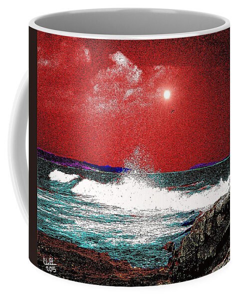 Peaks Island Maine Coffee Mug featuring the painting Whaleback at Peaks Island Maine by Cliff Wilson