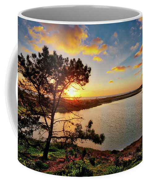 Batiquitos Lagoon Coffee Mug featuring the photograph What a Glow at the Batiquitos Lagoon by David Levin