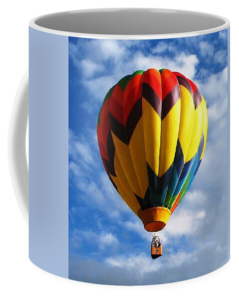 Hot Air Balloons Coffee Mug featuring the photograph What hot air can do by Ed Smith