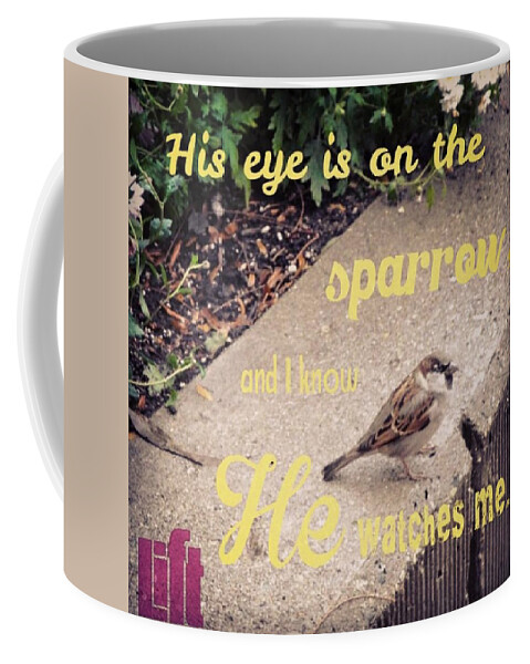  Coffee Mug featuring the photograph What Is The Price Of Two Sparrows-one by LIFT Women's Ministry designs --by Julie Hurttgam