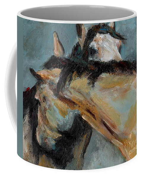 Horses Coffee Mug featuring the painting What We Could All Use a Little Of by Frances Marino