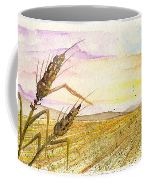 Meadow Coffee Mug featuring the digital art Wheat field study two by Darren Cannell