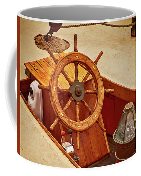 Wheel Coffee Mug featuring the photograph Wheel and Compass 2 by Mick Burkey