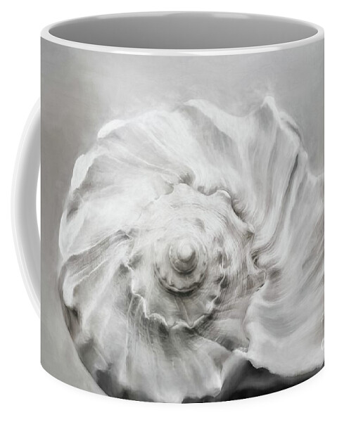 Knobbed Whelk Coffee Mug featuring the photograph Whelk in Black and White by Benanne Stiens