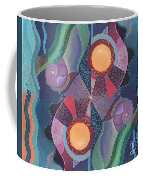 Relating Coffee Mug featuring the digital art When Deep and Flow Met by Helena Tiainen