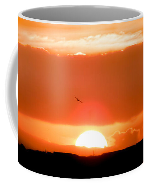 Orange Sunrise Coffee Mug featuring the photograph When His Glory Sings by Karen Wiles