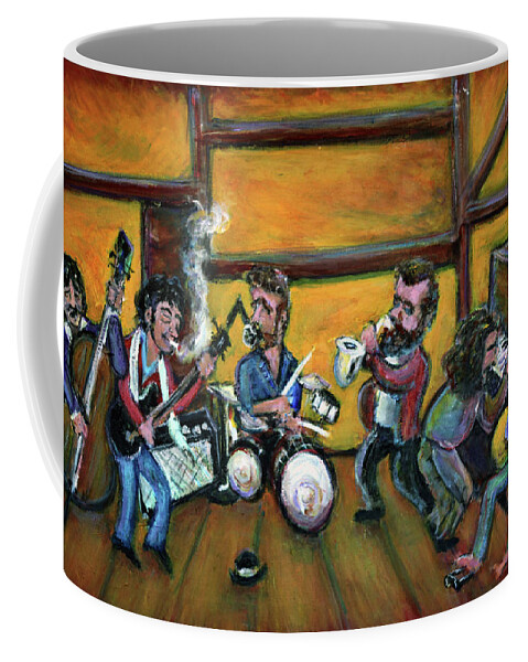 The Band Coffee Mug featuring the painting When I Paint My Masterpiece by Jason Gluskin