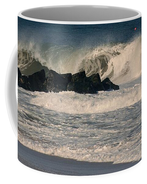 Jersey Shore Coffee Mug featuring the photograph When the Ocean Speaks - Jersey Shore by Angie Tirado