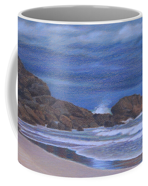 Landscape Coffee Mug featuring the painting When the Rain Came by Jan Lawnikanis