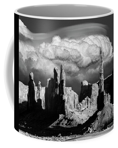 Monument Valley Coffee Mug featuring the photograph Where Heaven Meets The Earth Monument Valley by Bob Christopher