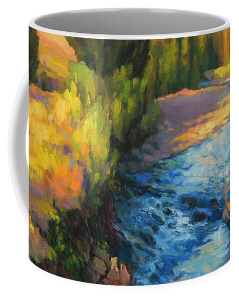 River Coffee Mug featuring the painting Where the River Bends by Steve Henderson