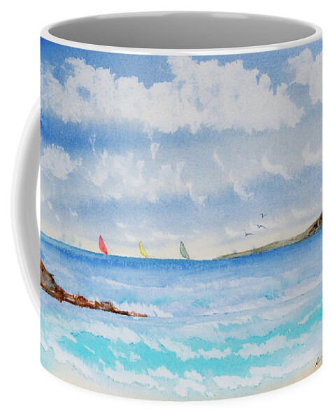 Afternoon Coffee Mug featuring the painting Where there's a Wind, there's a Race by Dorothy Darden