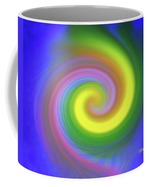 Whimsical Coffee Mug featuring the digital art Whimsical Inward Twirls #111 by Barbara Tristan