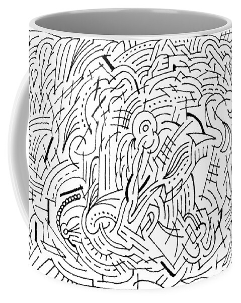 Mazes Coffee Mug featuring the drawing Whirl by Steven Natanson