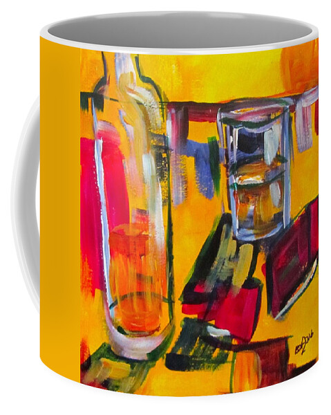 Whiskey Coffee Mug featuring the painting Whiskey and Matchbooks by Barbara O'Toole