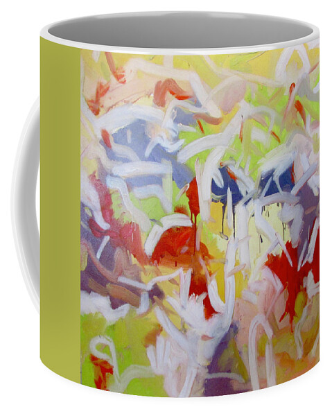 Abstract Coffee Mug featuring the painting Whispering Fields by Steven Miller