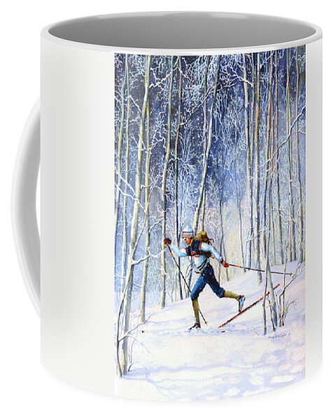 Sports Artist Coffee Mug featuring the painting Whispering Tracks by Hanne Lore Koehler