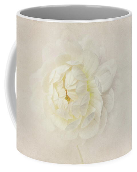 Dahlia; Petals; White Coffee Mug featuring the photograph Whispers Of White by Mary Jo Allen