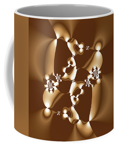 Fractal Coffee Mug featuring the digital art White and Milk Chocolate Fractal by Judi Suni Hall