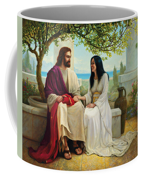 Jesus Coffee Mug featuring the painting White as Snow by Greg Olsen