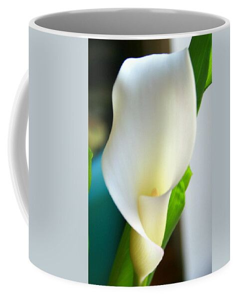 Flower Coffee Mug featuring the photograph White Calla Lily by Kay Novy