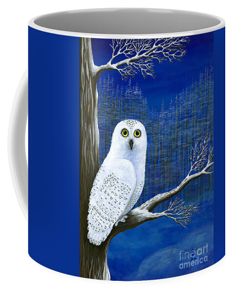 Acrylic Coffee Mug featuring the painting White Delivery by Rebecca Parker