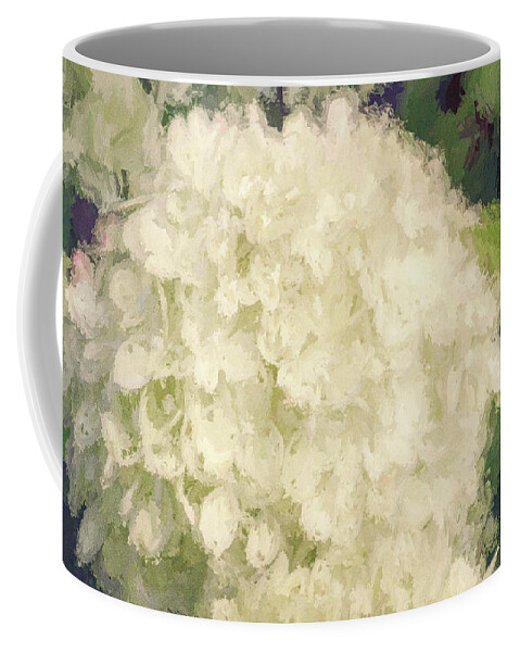 Flower Coffee Mug featuring the photograph White Hydrangeas - Bring on Spring Series by Andrea Anderegg