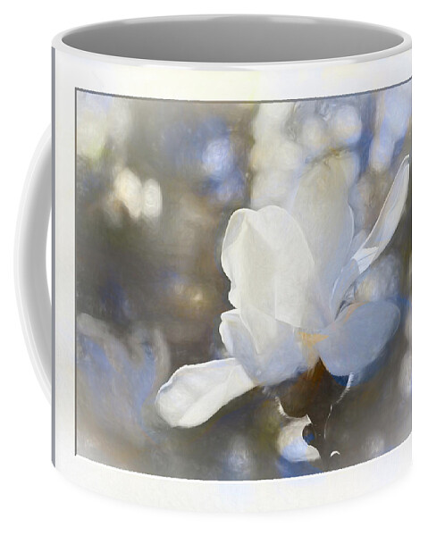 Beauty Coffee Mug featuring the photograph White Magnolia flower blossom in the sunlight by Natalie Rotman Cote