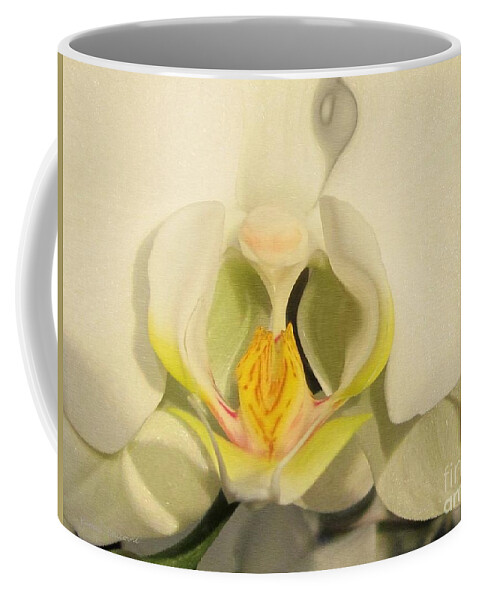 Photography Coffee Mug featuring the photograph White Orchid by Kathie Chicoine