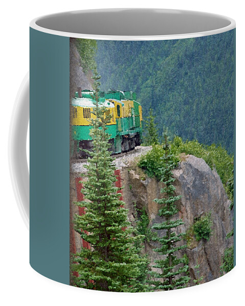 Train Coffee Mug featuring the photograph White Pass Train Alaska - Canada by Carol Eliassen