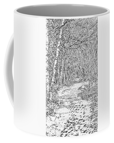 White Coffee Mug featuring the photograph White path BW #g0 by Leif Sohlman