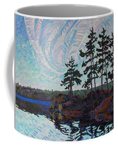 1714 Coffee Mug featuring the painting White Pine Island by Phil Chadwick