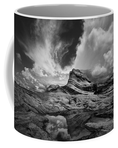 White Pockets Coffee Mug featuring the photograph White Pocket - Black and White by Keith Kapple