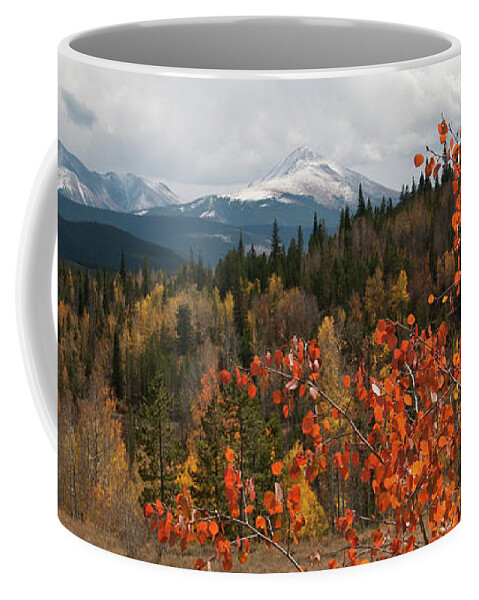 White River National Forest Coffee Mug featuring the photograph White River National Forest Autumn Panorama by Cascade Colors