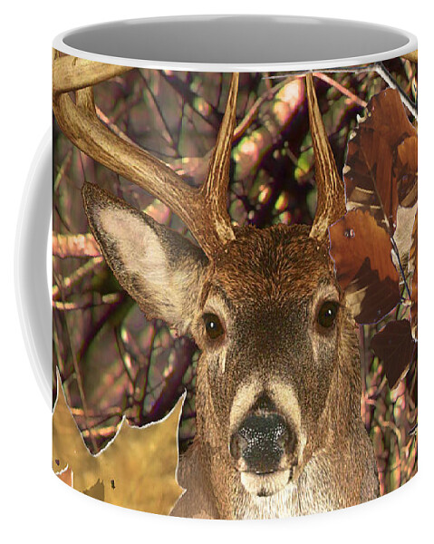 Camo Coffee Mug featuring the digital art White Tail Deer Buck Fall Camo by Garaga Designs