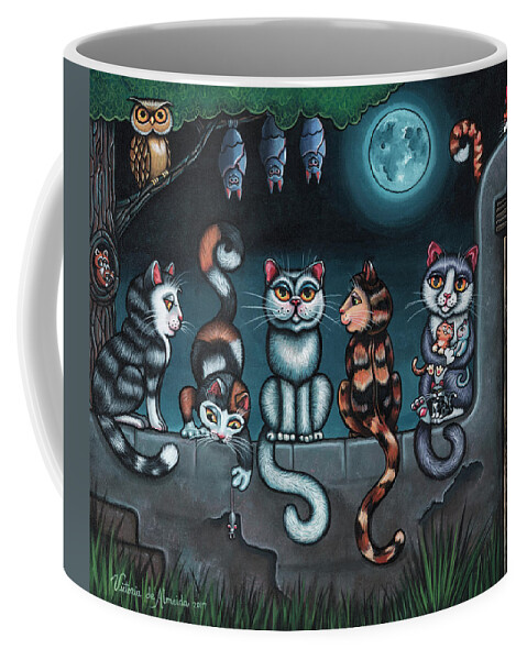 Cats Coffee Mug featuring the painting Whos Your Daddy Cat Painting by Victoria De Almeida