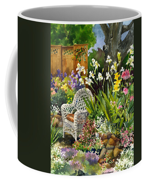 Wicker Chair Painting Coffee Mug featuring the painting Wicker Chair by Anne Gifford