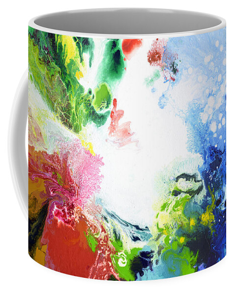 Abstract Coffee Mug featuring the painting Wide Open by Sally Trace