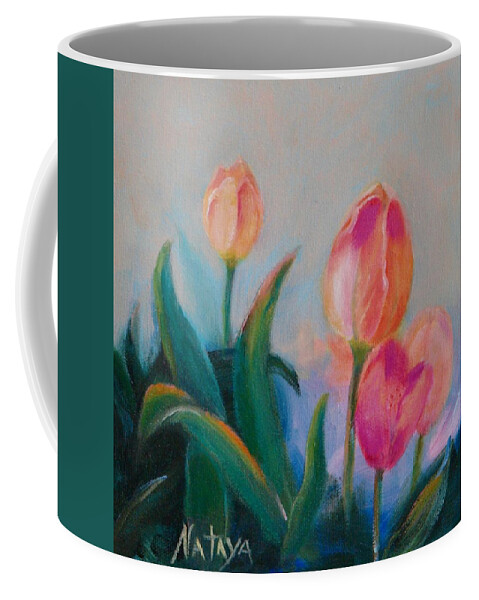 Tulips Coffee Mug featuring the painting Wild About Tulips by Nataya Crow