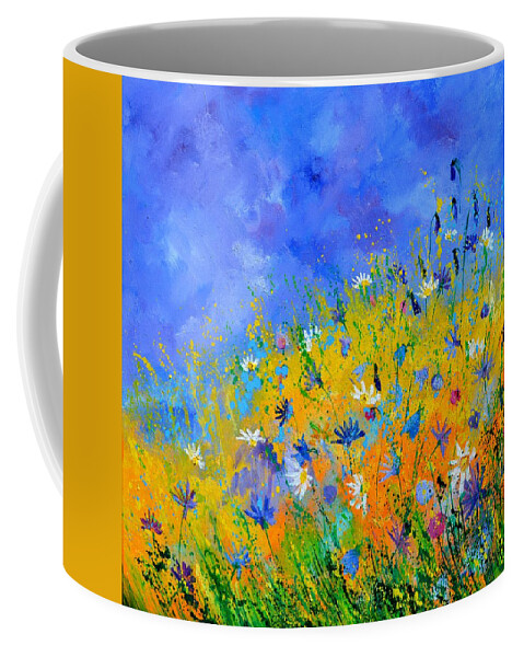 Flowers Coffee Mug featuring the painting Wild fieldflowers by Pol Ledent