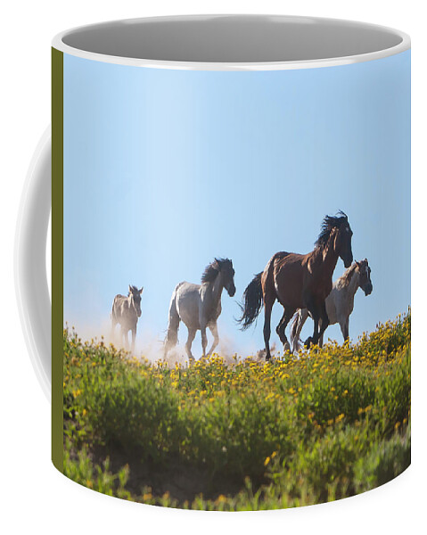 Mark Miller Photos Coffee Mug featuring the photograph Wild Horses Running by Mark Miller