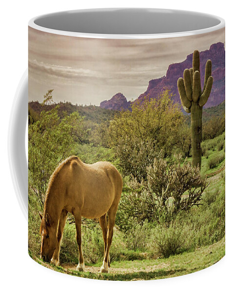 Wild Horses Coffee Mug featuring the photograph Wild in the Sonoran by Saija Lehtonen