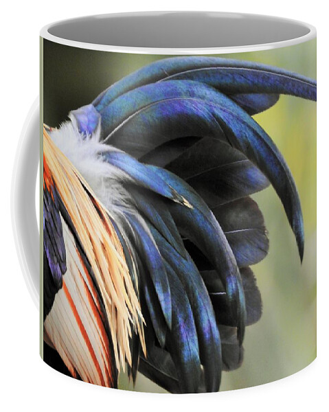 Rooster Coffee Mug featuring the photograph Wild Rooster Flare by Jan Gelders